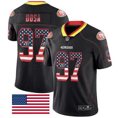 San Francisco 49ers Limited Black Men Nick Bosa NFL Jersey #97 Rush USA Flag->san francisco 49ers->NFL Jersey